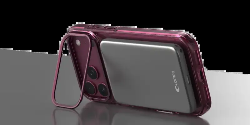 No More Naked iPhones: Hands-On Review of the comma Case, Screen Protector & Charger Trio 4 comma case camera-ring kickstand in use
