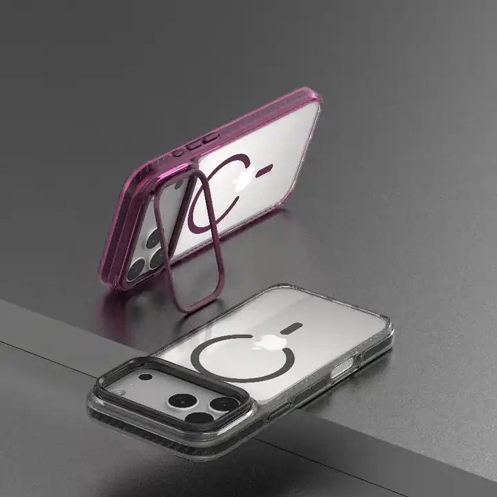No More Naked iPhones: Hands-On Review of the comma Case, Screen Protector & Charger Trio 3 comma Crystal Titanium MagSafe case with camera-ring kickstand