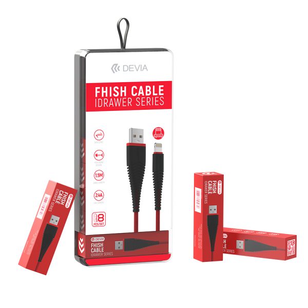 Idrawer series fhish Cable for Micro USB, Type-C and Lightning (5V 2.4A,1.5M)(8PCS/Set)