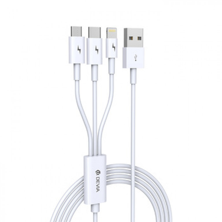 Smart series 3 in 1 charging cable (micro, type-c, lightning)