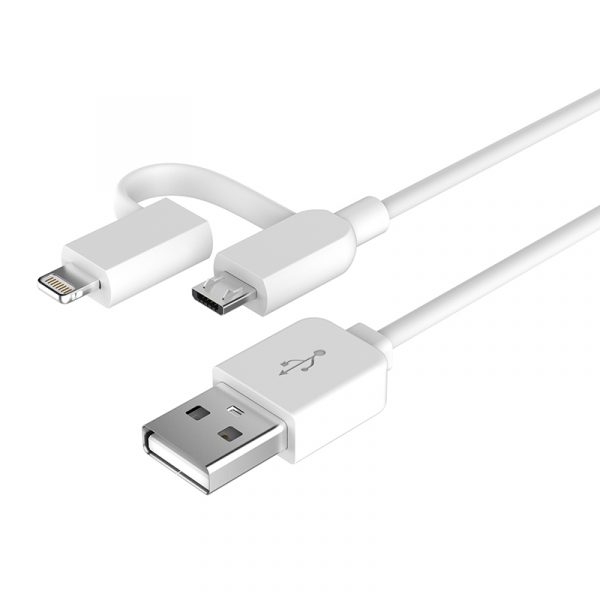 Smart Series 2 in 1 Cable for Micro USB & Lightning (2.1A, 1M)