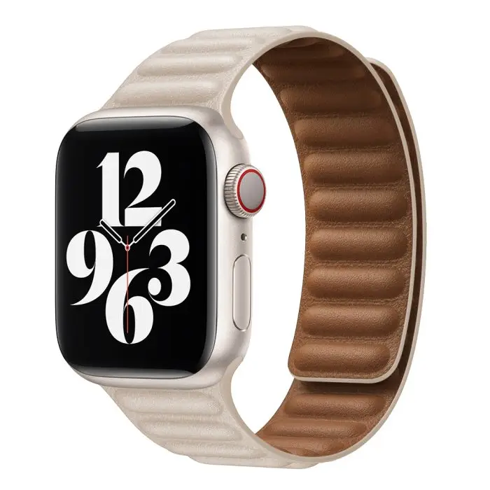 Elegant Leather two-tone Watch Band - Image 3