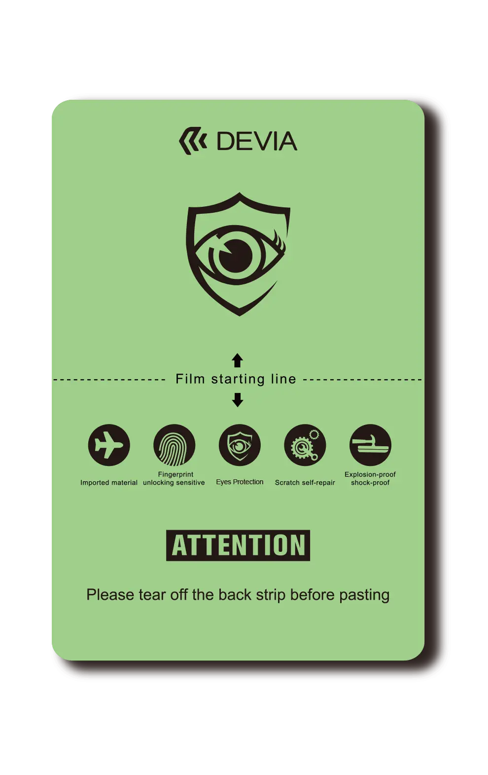 eye protection front film 