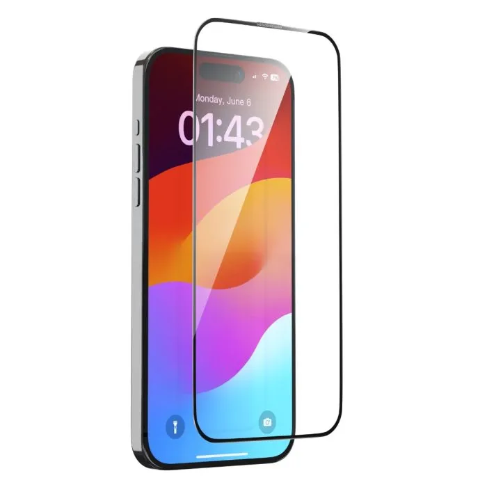 iPhone 15 Van Series Full Screen Ultra-Thin Quick Pate Tempered Glass (With assist tool )