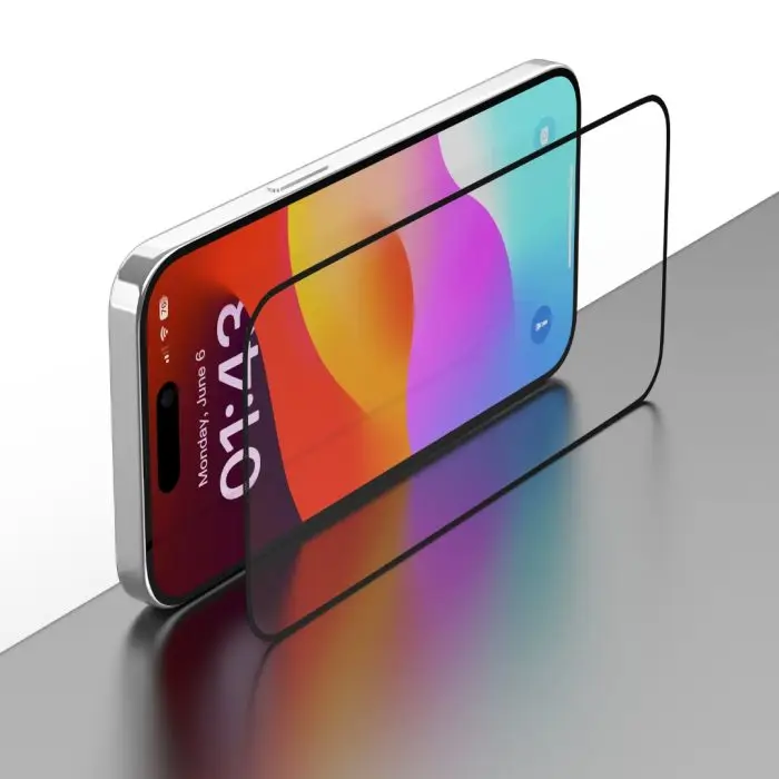 iPhone 15 Van Series Full Screen Anti-Static Twice-Tempered Glass - Image 5