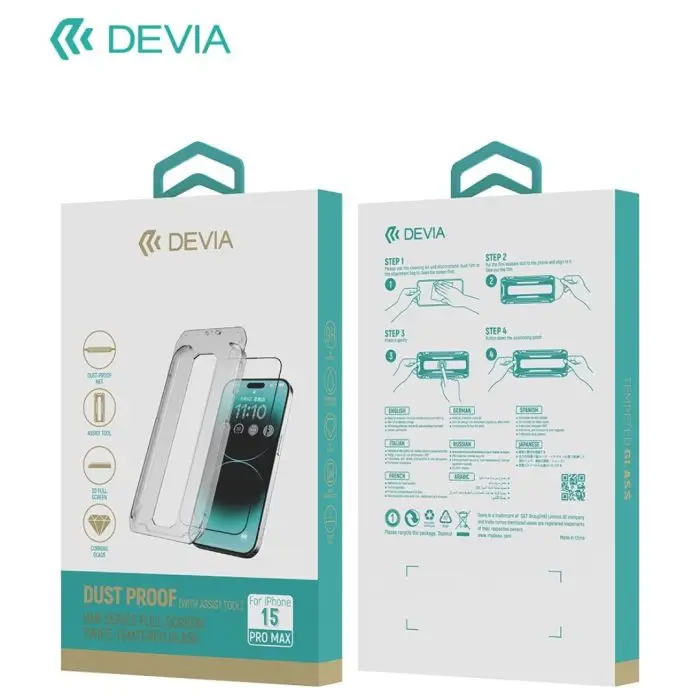 iPhone 15 Van Series Full Screen Ultra-Thin Quick Pate Tempered Glass (With assist tool ) - Image 7