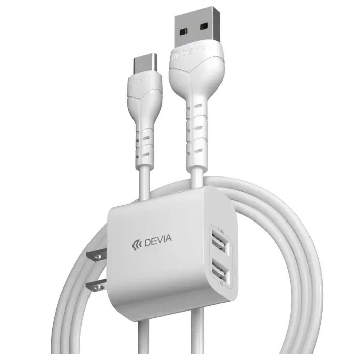 Smart Series 2.4A 2USB Charger Set With USB-C Cable (US)