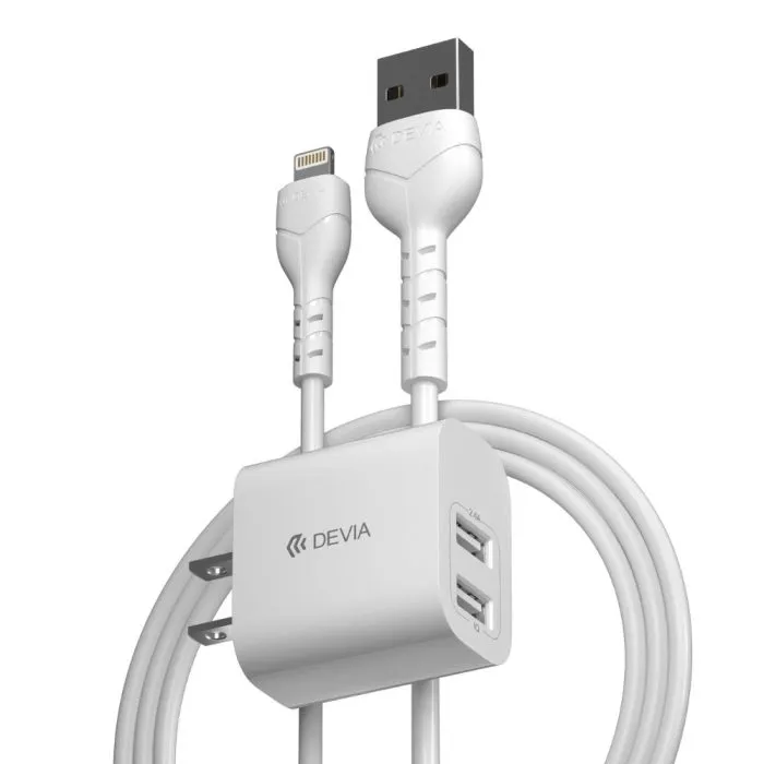 Smart Series 24A 2USB Charger Set With Lightning Cable (US) - Image 1