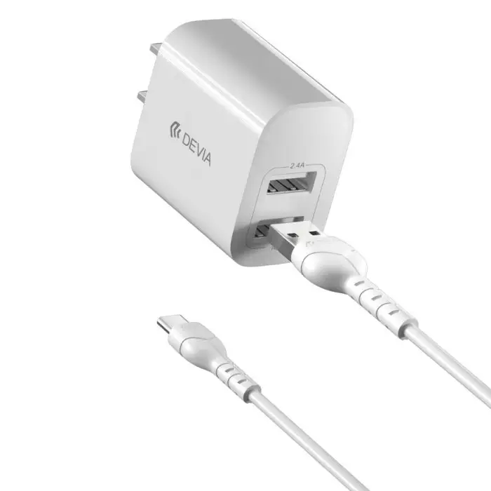 Smart Series 2.4A 2USB Charger Set With USB-C Cable (US) - Image 3