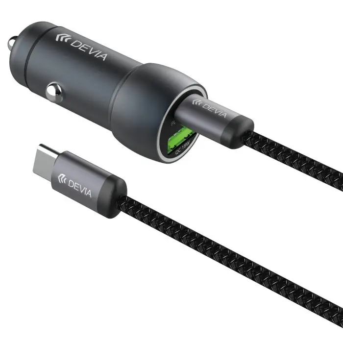 Extreme Speed Series PD30W+QC3.0 18W Metal Full Compatible Fast Car Charger Set With C-C Cable