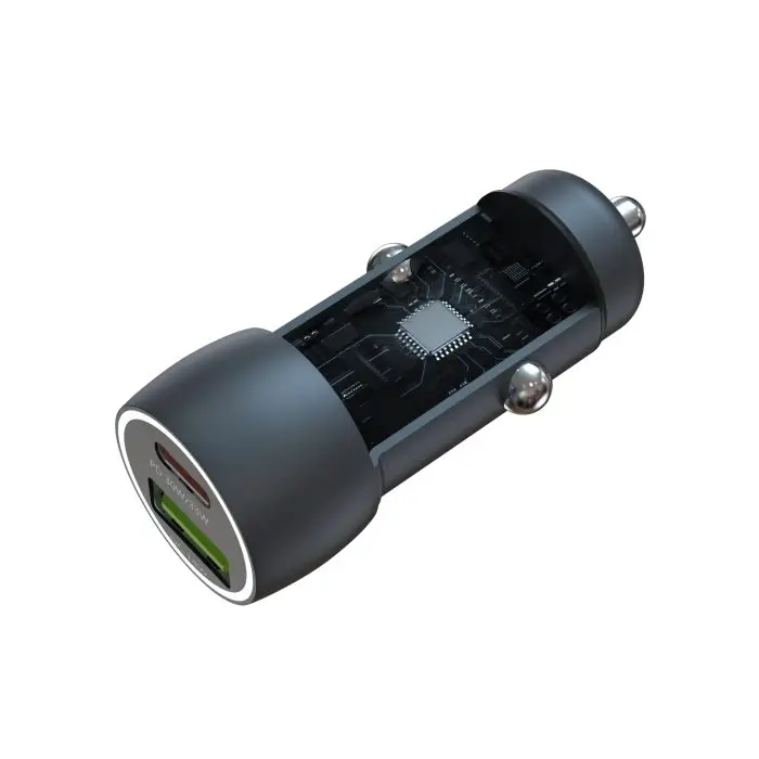 Extreme Speed Series PD30W+QC3.0 18W Metal Full Compatible Fast Car Charger Set With C-C Cable - Image 4