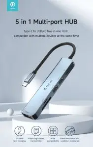 Leopard Type-C To USB3.0*3+PD +Cardreader 5 In 1 HUB (Updated) - Image 3