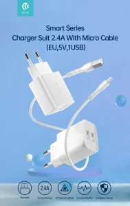 Smart Series Charger Suit 2.4A With Type-C Cable (EU,5V,2USB) - Image 9