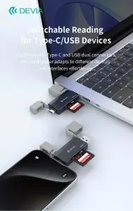 Smart Series USB+Type-C 2.0 To SD/TF 2 In 1 Card Reader - Image 5