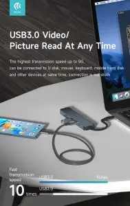 Leopard Type-C To USB3.0*3+PD +Cardreader 5 In 1 HUB (Updated) - Image 9