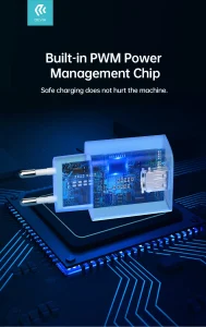 Smart Series Charger Suit 2.4A With Type-C Cable (EU,5V,2USB) - Image 2