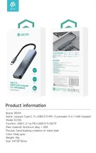 Leopard Type-C To USB3.0*3+PD +Cardreader 5 In 1 HUB (Updated) - Image 15