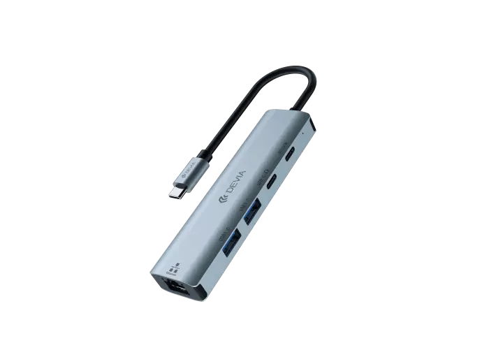 Leopard Series Type-C To USB*2+Type-C+PD 100W+RJ45 5 In 1 HUB - Image 2
