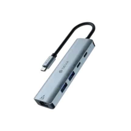 Leopard Series Type-C To USB*2+Type-C+PD 100W+RJ45 5 In 1 HUB
