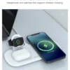 Smart Series 3 In 1  Magnetic Charger For Iphone&Watch & Earphone V5(15W) - Image 2