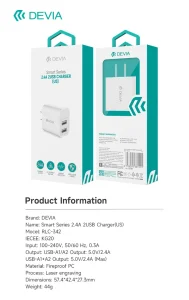 Smart Series 2.4A 2USB Charger(US) - Image 3