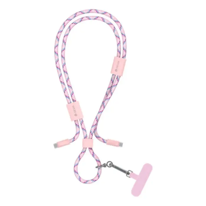 Cable Pro5 pink Adjustable Lanyard C To C PD 60W Woven Fast Cable