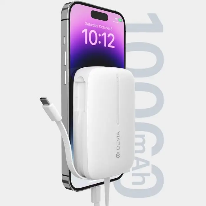 Kintone Series Built-in Dual Cable Power Bank(10000mAh) - Image 2