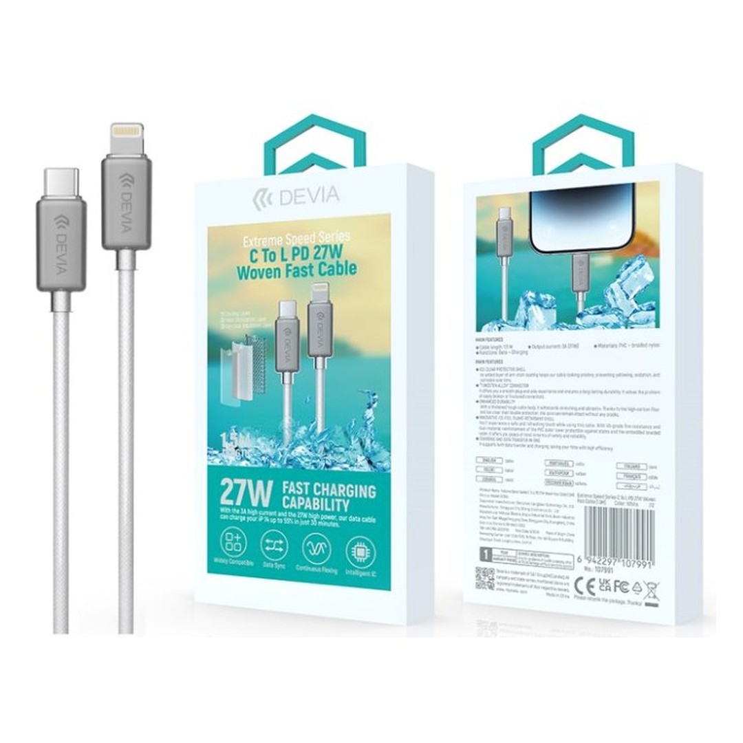 Extreme Speed Series C To L PD 27W Woven Fast Cable (1.5M) Extreme Speed Series C To L PD 27W Woven Fast Cable (1.5M)