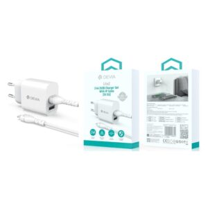 Lite2 2.4A 2USB Charger Set With iP Cable(5V EU)