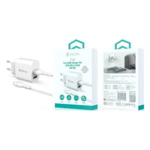 Set caricabatterie Lite2 da 2,4 A con 2 porte USB e cavo micro (5 V, UE)