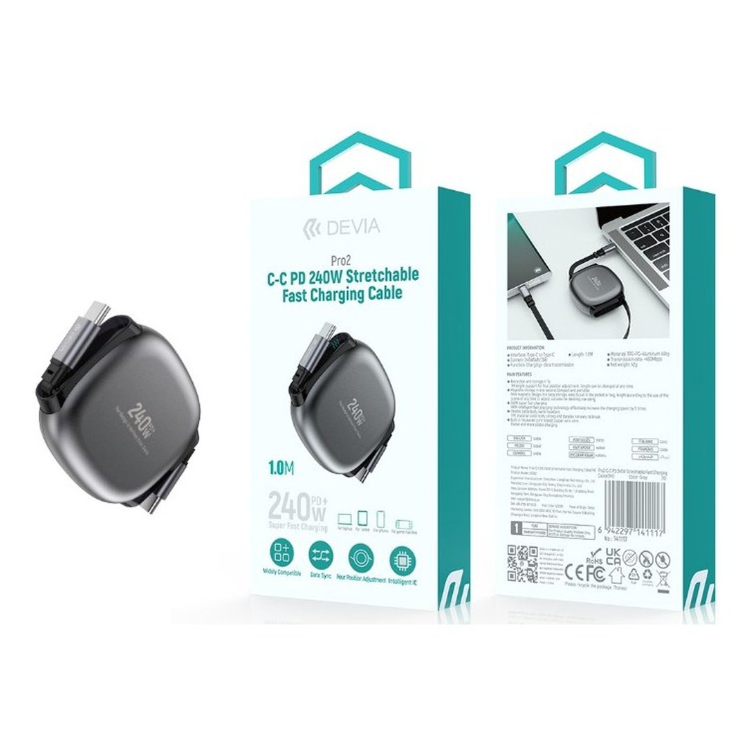 Pro2 C-C PD240W Stretchable Fast Cable(1M) Pro2 C-C PD240W Stretchable Fast Cable(1M)