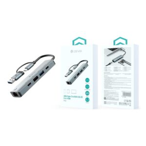 Pro2 USB+Type-C to RJ45+2A+2C 5 In 1 HUB