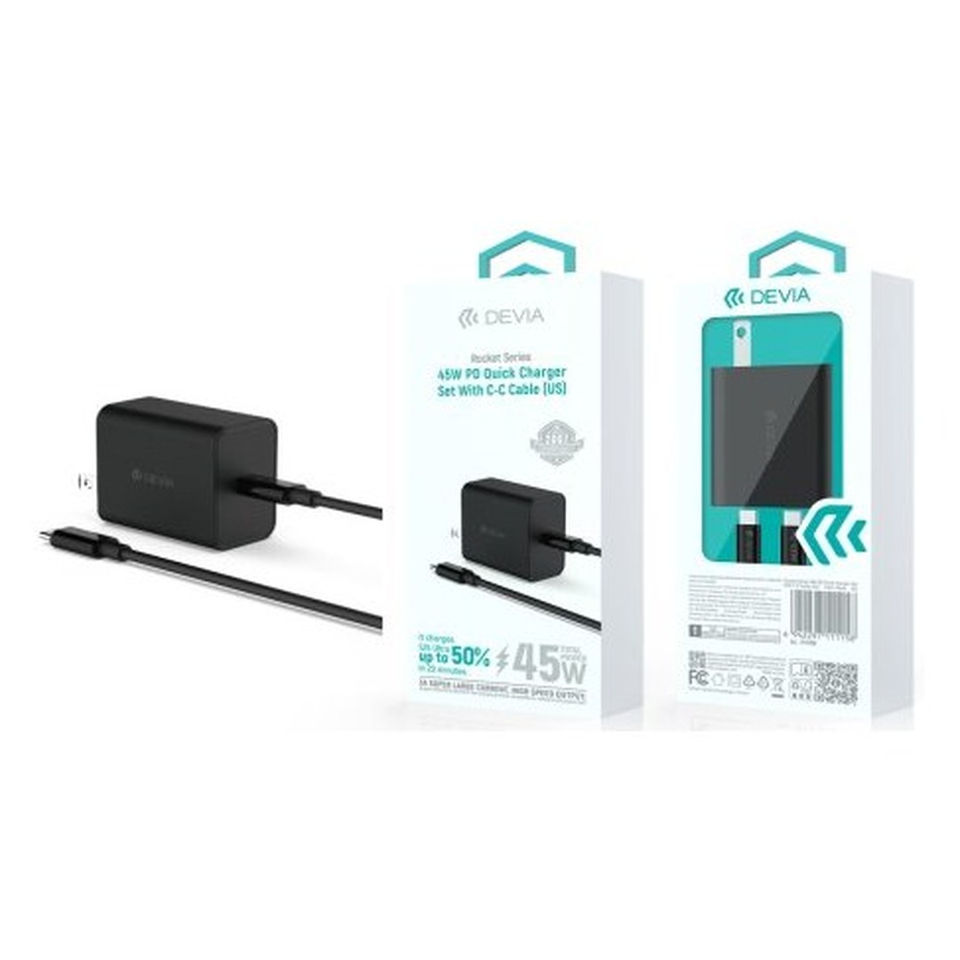 Rocket Series 45W PD Quick Charger Set With C-C Cable (US) Rocket Series 45W PD Quick Charger Set With C-C Cable (US)