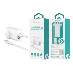 Smart Series 2.4A 2USB Charger Set With Lightning Cable(5V UK)(V2)