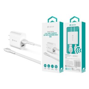 Smart Series 2.4A 2USB Charger Set With Lightning Cable (US)