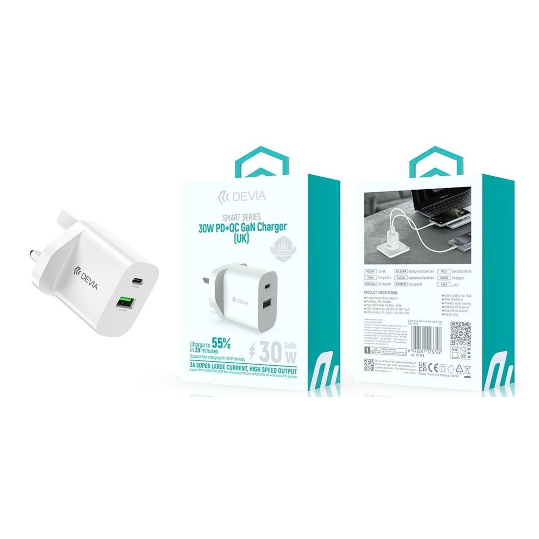 Smart Series 30W PD+QC GaN Charger (UK) Smart Series 30W PD+QC GaN Charger (UK)
