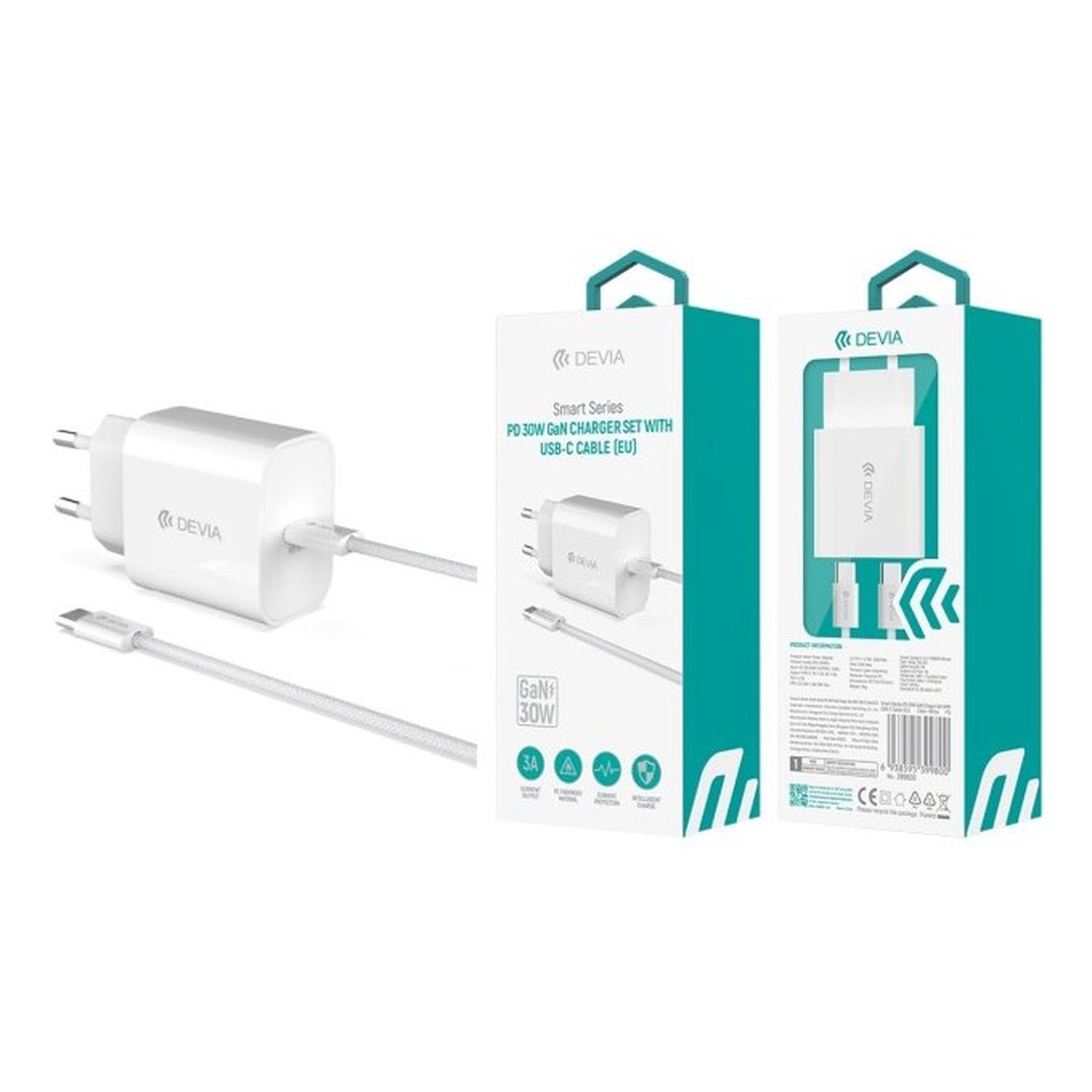 Smart Series PD 30W GaN Charger Set With USB-C Cable(EU) Smart Series PD 30W GaN Charger Set With USB-C Cable(EU)