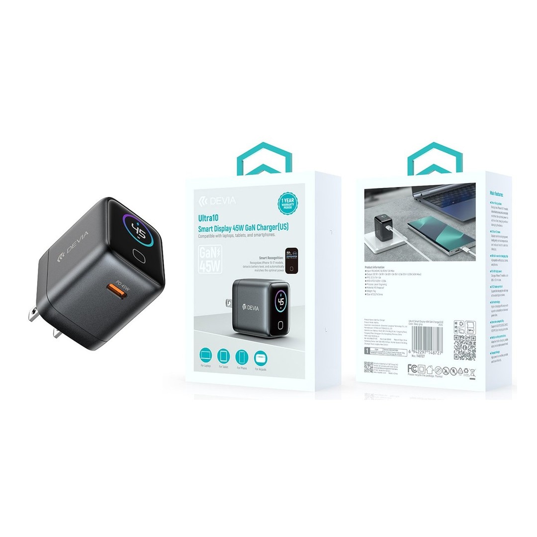 Ultra10 Smart Display 45W GaN Charger(US) Ultra10 Smart Display 45W GaN Charger(US)