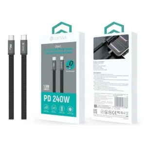 Ultra3 C-C PD 240W Metal Woven Flat Fast Charging Cable (1.5M)