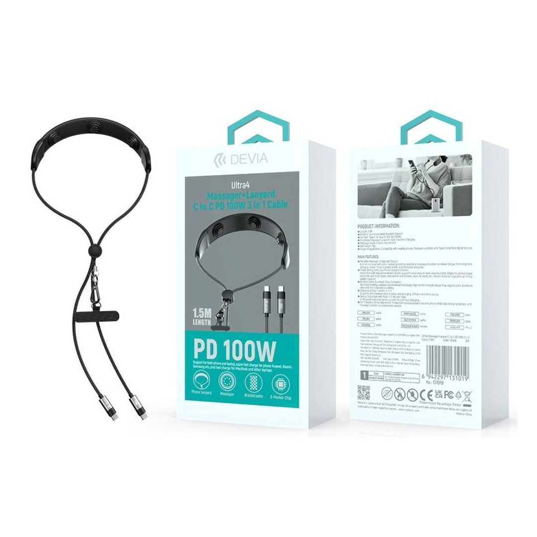 Ultra4 Massager+Lanyard C to C PD 100W 3 In 1 Cable Ultra4 Massager+Lanyard C to C PD 100W 3 In 1 Cable