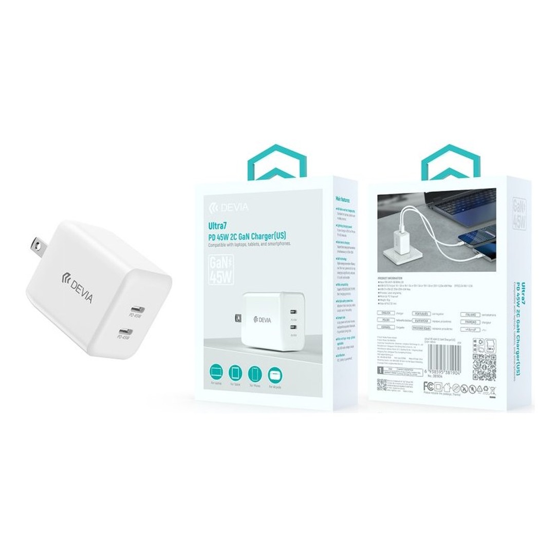 Ultra7 PD 45W 2C GaN Charger(US) Ultra7 PD 45W 2C GaN Charger(US)