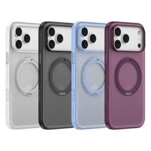 iPhone 18 Light Ripple Series Curved Skin-Friendly 360° Rotating Stand Magnetic Case(With Touch Button)