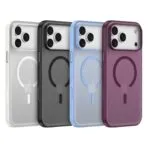 Funda magnética curvada y agradable al tacto de la serie Light Ripple para el iPhone 18 (con botón táctil)